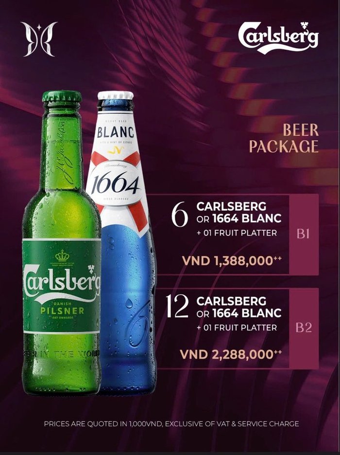 KÉN SKYBAR 啤酒套餐原件 B1 与 B2:Carlsberg 与 1664 Blanc