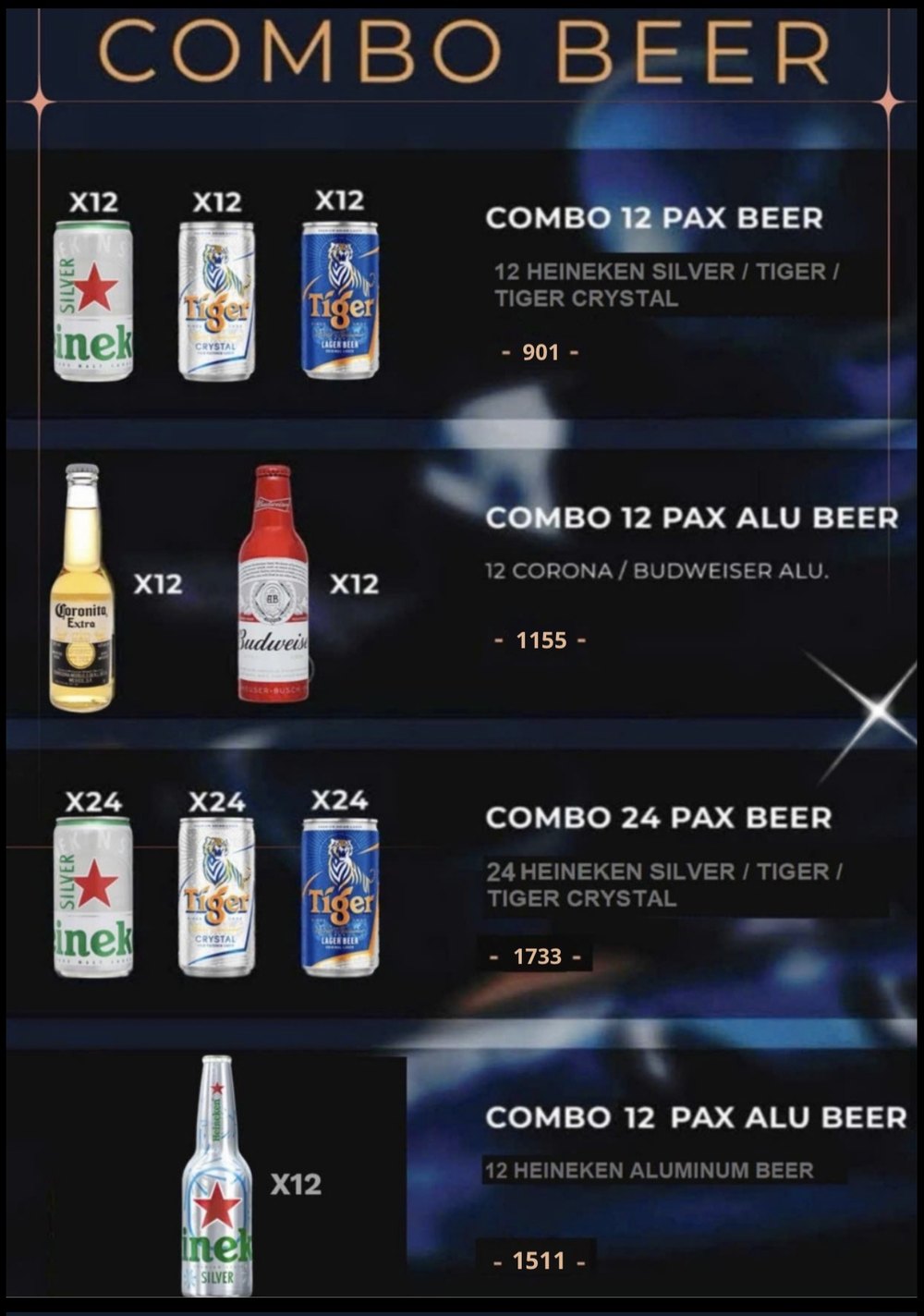 THE WANN 啤酒箱 COMBO BEER 价目原件