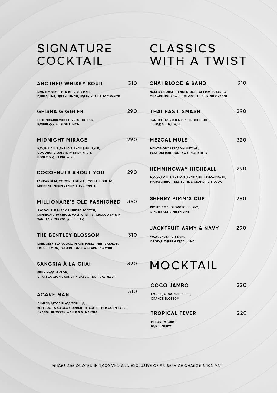 ZION 酒单原件 · 招牌调酒、经典改良与无酒精 Mocktail